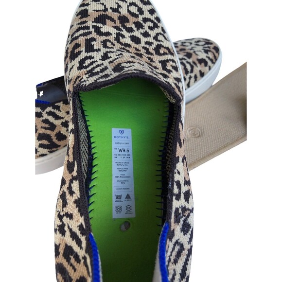 Rothy's The Original Slip On Sneaker Desert Cat Leopard Shoes Flats Sz 9.5 - Picture 6 of 9